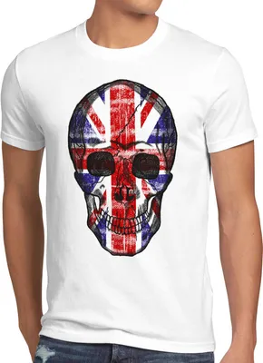 Produktbild von style3 Great Britain Skull Herren T-Shirt Totenkopf England Flagge Oberteil Jack Union Kostüm