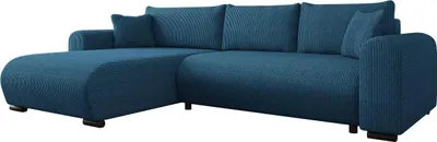 Produktbild von MIRJAN24 Ecksofa Merkos Cord, Wohnzimmer L-Form mit Bettkasten und Schlaffunktion, Holzkonstruktion, Seite universal (Farbe: Poso 05)
