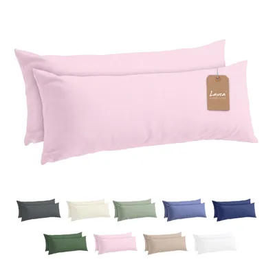 Zdjęcie produktu dla Zestaw 2 poszewek na poduszki Lavea® - 40x145 cm - różowe