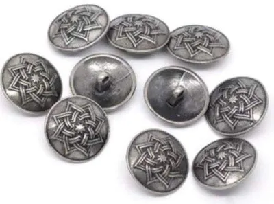 Obrázok produktu pre 20 mm okrúhle starožitné strieborné gombíky s keltským vzorom, kov