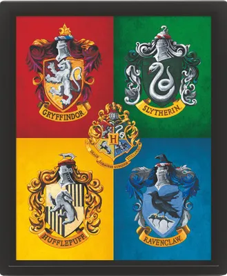 Immagine prodotto di Harry Potter Colourful Crest Framed – Lingua: Inglese