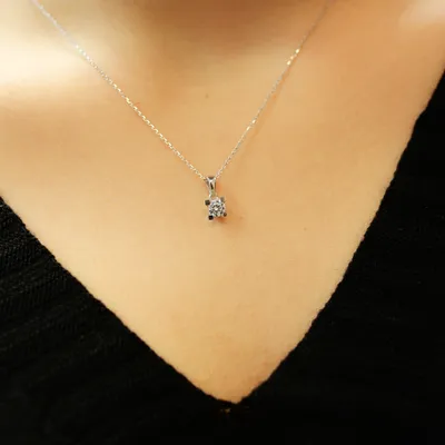 Produktbild von Halskette 0,30 Carat Diamant Anhänger Weißgold