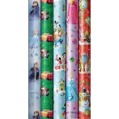 Produktbild von Weihnachten Geschenkpapier Disney 3x1m | 25 Sets à 3 Rollen | Festliche Geschenkpapierrollen mit Disney Motiven für Weihnachtsgeschenke