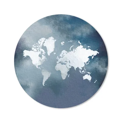 Produktbild von MuchoWow® Mauspad Mousepad Weltkarte - Aquarell - Blau 50x50 cm - Mousepads - Maus Mat - Pad - Mausunterlage - Vinyl