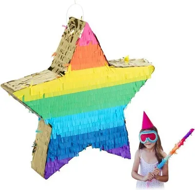 Zdjęcie produktu dla Gwiazda Pinata kolorowa/złota