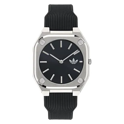 A studio shot of an Adidas analog watch.