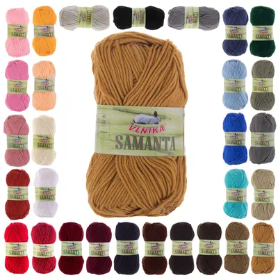 10 x 50g Strickgarn Samanta Uni Häkelgarn Strickwolle senfgelb