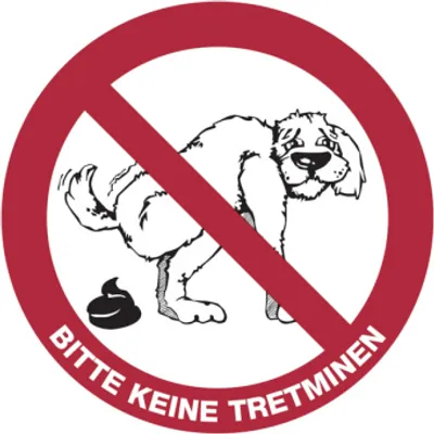 Produktbild von Dreifke® Verbotsschild, Bitte keine Tretminen, Aluminium, Ø 200 mm - praxisbe...