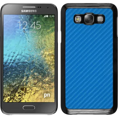 Produktbild von PhoneNatic Case kompatibel mit Samsung Galaxy E7 - Hülle blau Carbonoptik Hard-case + 2 Schutzfolien