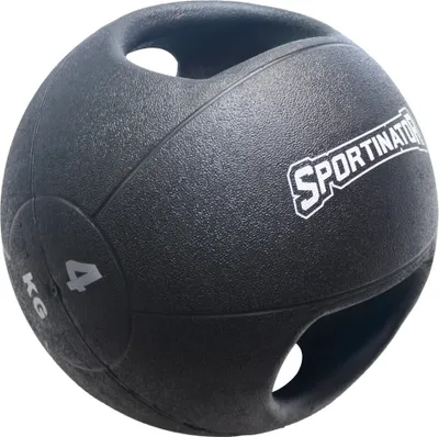 Produktbild von SPORTINATOR Premium Medizinball mit Griffen, Naturkautschuk, rutschfest, ideal für Kraft-, Ausdauer-, und Stabilitätstraining 4kg | STR-98