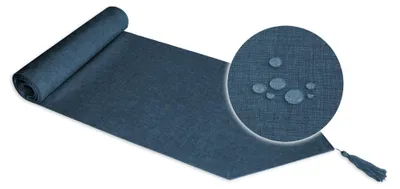Produktbild von Tischläufer beschichtet Struktur Leinen-Optik Wasser abweisend Lotuseffekt Tischband #1124 blau 40x100 cm