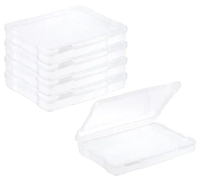 Zdjęcie produktu dla Solidchoice - Pudełka do przechowywania zdjęć 5x7 cm, zestaw 4 sztuk, przezroczysty organizer