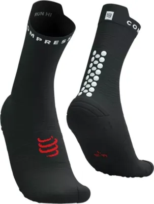 Produktbild von COMPRESSPORT Klassische Fahrradsocken - PRO RACING  V4.0 RUN HIGH - Schwarz/Weiß 39-41