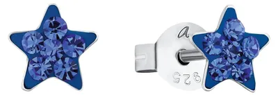 Produktbild von AMOR - Kinder Ohrringe 925 Silber - mit Kristallglas - Stern Ohrstecker - AMR-E0