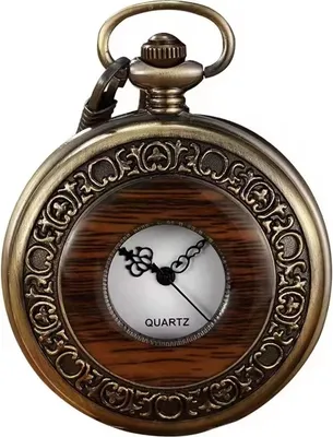 Obrázok produktu pre Vreckové Hodinky Antique - Elegantné Zlaté a Hnedé Dizajnové Hodinky KP32711