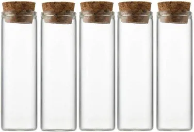 Produktbild von Famanu Mini Glasfläschchen 15 ml mit Korkverschluss - 12 Stück