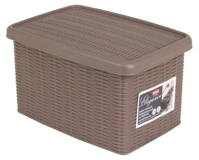 Produktbild von Box Elegance taupe Rattanoptik Aufbewahrungsbox Allzweckbox Ordnungsbox Regalbox