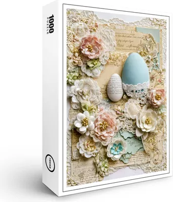 Produktbild von raxxa Premium-Puzzle "Easter Eggs with Flowers", 1000 Teile