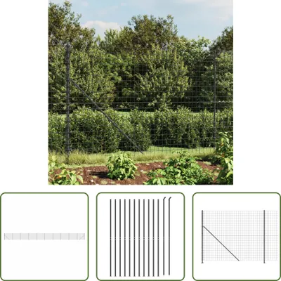 Produktbild von The Living Store Maschendrahtzaun mit Bodenflansch Anthrazit 2,2x25 m