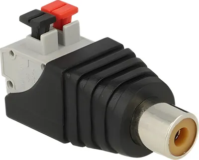 Immagine prodotto di Adattatore DELOCK morsettiera 2pin -> presa cinch a pulsante