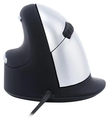 Produktbild von R-Go HE Maus, ergonomische vertikale Maus, Linkshänder, Groß (Handlänge ab 185 mm), beugt Mausarm vor, für Windows/Mac, kabelgebunden, Schwarz