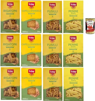 Produktbild von SCHÄR Senza Glutine Testpaket Glutenfrei Pasta mit 20% Hirse, gluten free pasta, 12x 500g + Italian Gourmet polpa 400g
