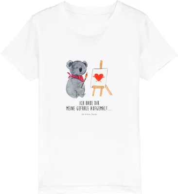 Produktbild von Mr. & Mrs. Panda Kleinkinder T-Shirt Koala Künstler 3-4 Jahre (98/104) - Weiß - Geschenk, Baumwoll Kinder, Baumwollshirt, Zeichnen, Liebe, Kindershirt, Gefühle, Teenager