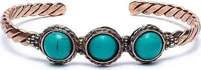 Produktbild von Gedrehtes Armband mit türkisfarbenen Steinen -- 6.5cm online bestellen