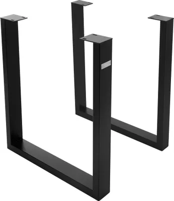 Produktbild von ML-Design 2er Set Tischgestell B70xH74 cm in U-Form, Metall, Schwarz, Industrial-Design, Verstellbarer Bodenschutz, Tischkufen für DIY-Projekte