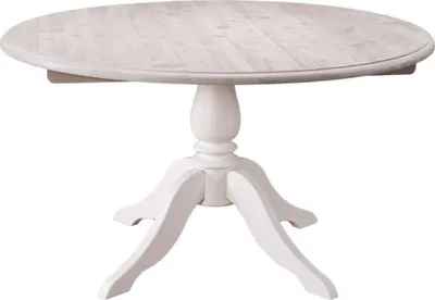 Produktbild von Casa Padrino Landhausstil Esstisch Naturfarben / Weiß Ø 130 x H. 78 cm - Esszimmermöbel im Landhausstil