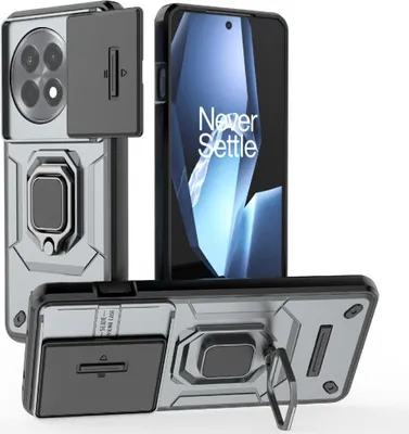 Produktbild von OnePlus 13R Hülle - Coverup Ring Ständer Back Cover mit Kamera Schutz - Grau