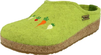 Produktbild von Haflinger Damen Hausschuhe Rüben Pantoffel Filz Grizzly Rübli 741042, Größe:41 EU, Farbe:Grün