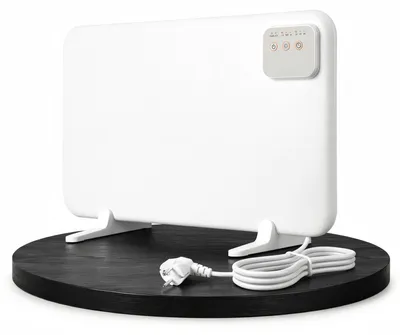 Image de ISOISL, chauffage infrarouge de 120W, chauffage sous table de 50x30 cm, panneau chauffant avec minuterie, protection contre la surchauffe et pieds de support
