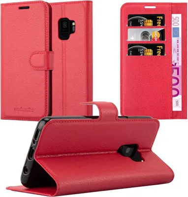 Produktbild von Cadorabo Hülle für Samsung Galaxy S9 Schutz Hülle in Rot Handyhülle Etui Case Cover Magnetverschluss