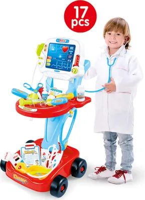 Image de Docteur Trolley Jouets de rôle | Jeux de rôle pour enfants 3+ Incl. 17 pièces