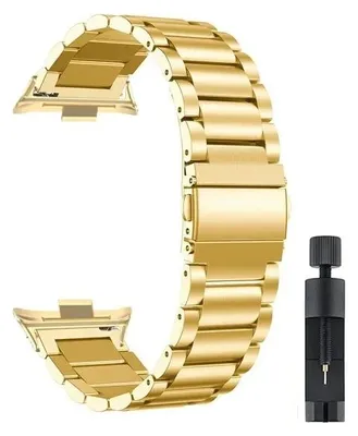 Image de Bracelet de montre en acier inoxydable - Bracelet métallique pour la montre 5 - Fermeture à boucle - Couleur or