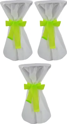 Produktbild von 3 Stück Stehtischhusse 80cm Ø Sensalux, weiß, Schleifenband apfelgrün