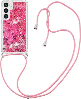 Produktbild von Samsung Galaxy S26 Hülle - Coverup Liquid Glitzer Back Cover mit Handykette - Rosa