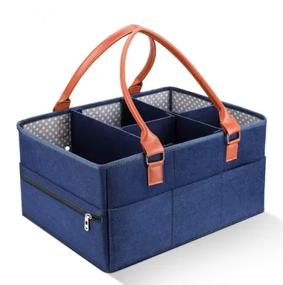 Zdjęcie produktu dla Pieluchomajtka dużej pojemności - Przenośna torba na pieluchy - Organizer na pieluchy - Torba na pieluchy z przegródkami - Torba na pieluchy dla dzieci - Wytrzymały filc - Kosz do przechowywania