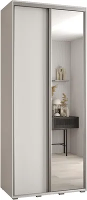 Produktbild von MEBLE KRYSPOL Cannes 3 Schrank mit 2 Schiebetüren - 205,2x100x45 cm - Weiß Weiß Silber