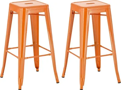 Zdjęcie produktu dla Zestaw 2 klasycznych stołków barowych - możliwość sztaplowania - łatwy w utrzymaniu design