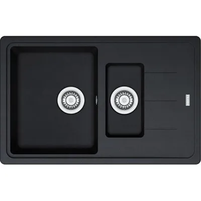 Produktbild von Basis, BFG 651-78, 780x500mm, Reversibel, Onyx, Siebkorb-Excenterventil 3 1/2", Überlauf, Abtropfbecken Edelstahl