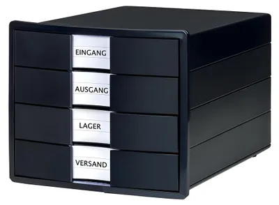 Obrázok produktu pre HAN IMPULS KARMA 10128-13 Schubladenbox Schwarz DIN A4 C4 Anzahl der Schubfächer