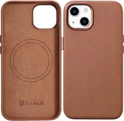 Image de Icarer Case Etui en cuir pour Iphone 14 Plus Marron (Compatible Magsafe)