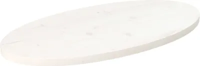 Produktbild von vidaXL Tischplatte Weiß 80x40x2,5 cm Massivholz Kiefer Oval - Tischplatte - Tischplatten - Holztischplatte - Massivholztischplatte