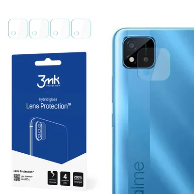Produktbild von 3mk Hybridglas Lens Protection für Realme C20 Kamera Objektiv Kameralinse 0,16mm 6H (4 Stück)