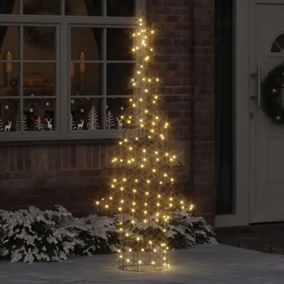 Image de vidaXL Arbre de Noël avec 240 LED blanc chaud 180 cm rotin