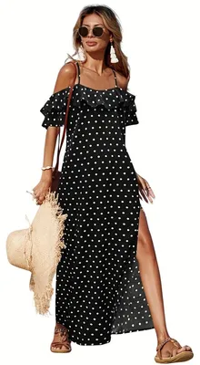 Productafbeelding van Currero Jurk met Polkadots Zwart M