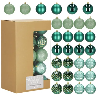 Produktbild von Springos® Christbaumkugeln Set 30 Stück Weihnachtskugeln 8 cm Bruchsicher Aufhänger