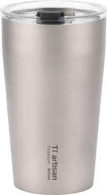 Obrázek produktu pro Outdoorový titanový hrnek, dvoustěnný, kempingový hrnek na pivo, 500 ml, hrnek na vodu s okrajem